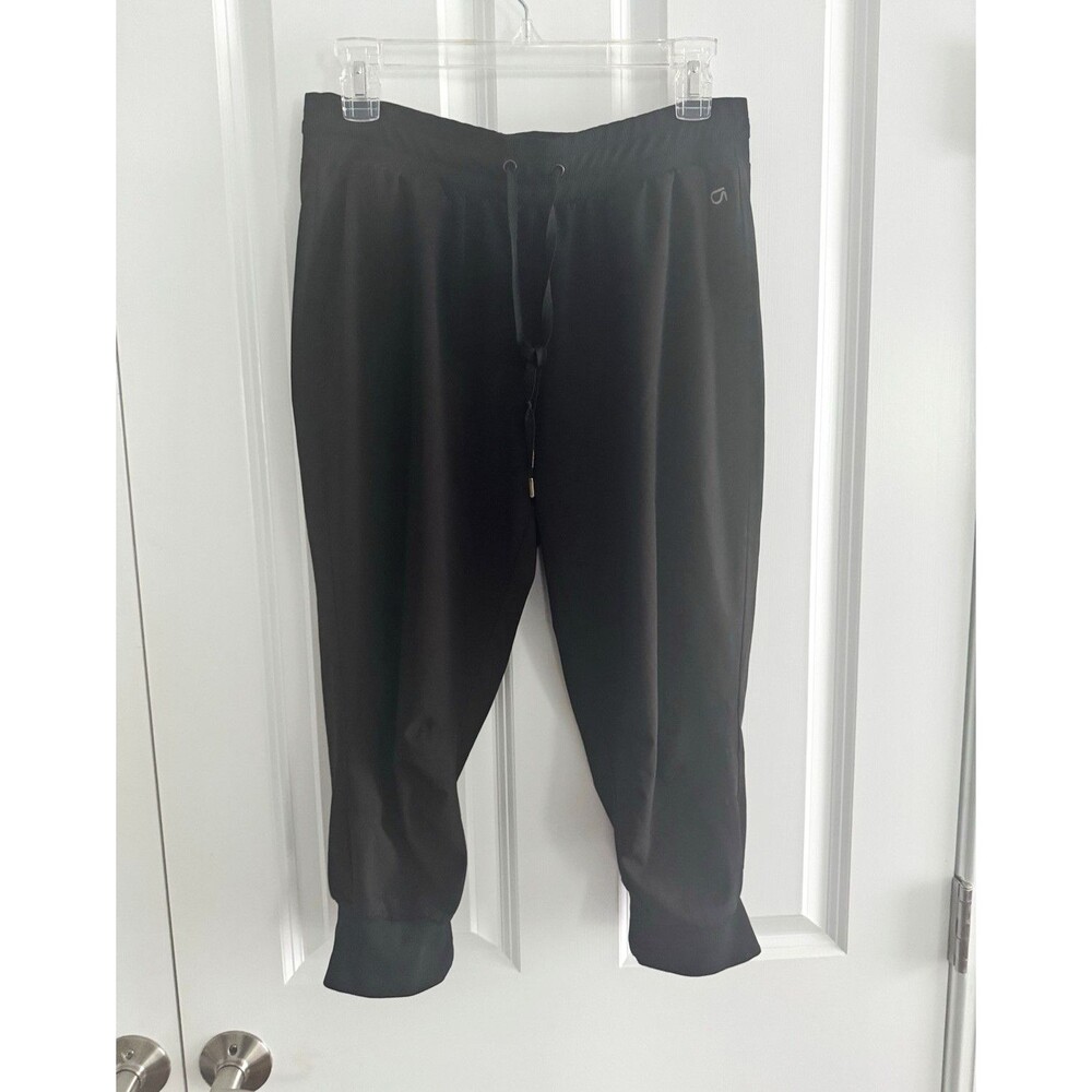 GapFit Women's Black Ankle Activewear Pants S Drawstring Elastic Waist Pockets